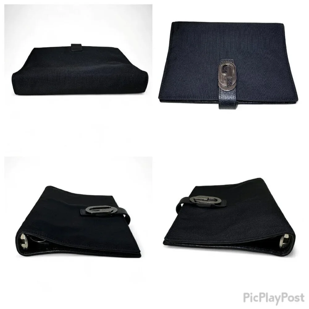 GUCCI Black Nylon Agenda Notebook Cover Unisex